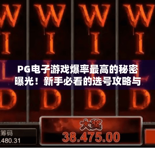 PG电子游戏爆率最高的秘密曝光！新手必看的选号攻略与避坑指南,PG电子游戏爆率最高的原因及选择攻略